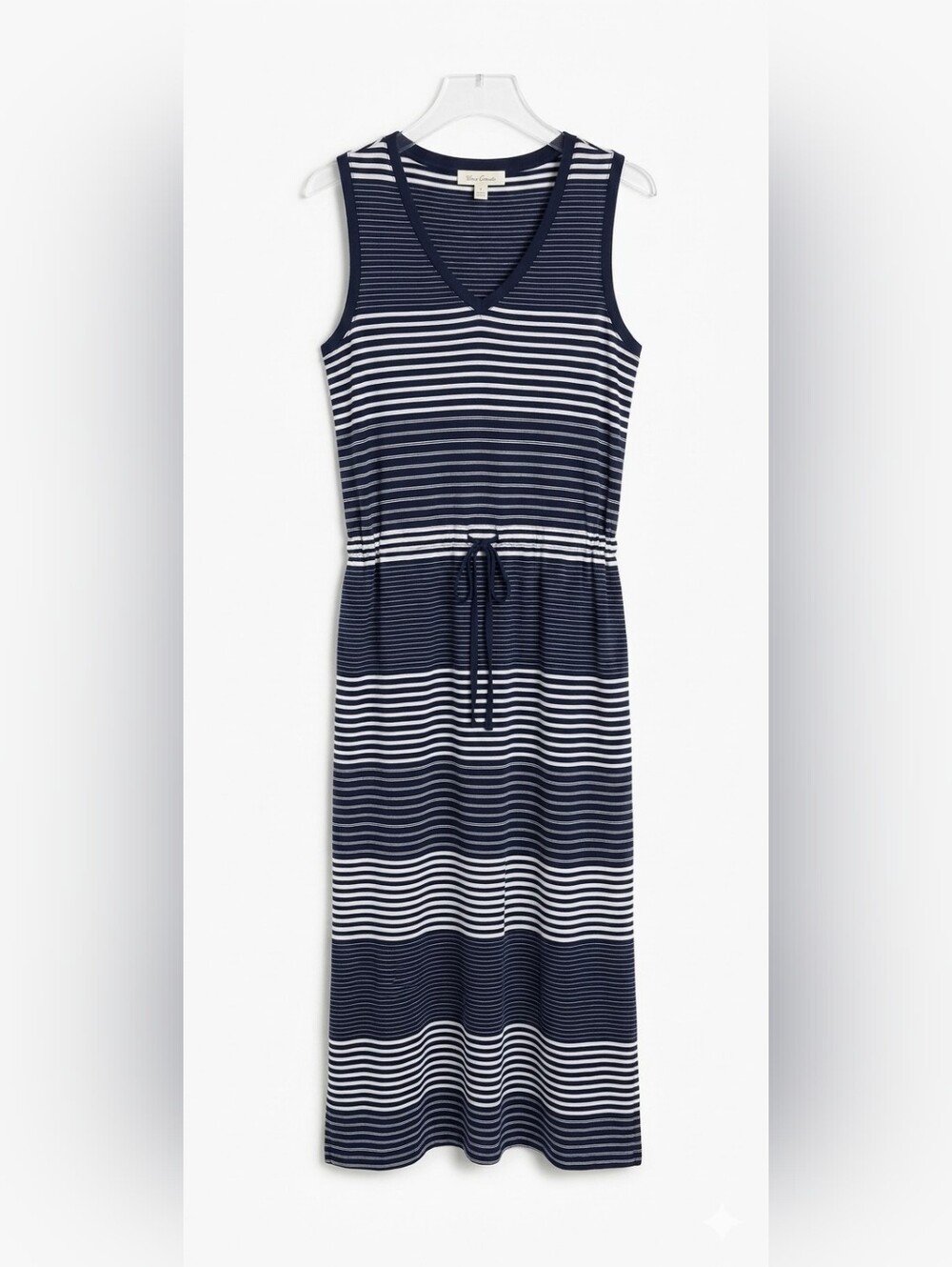 Vince Camuto Navy and Pink Striped Top